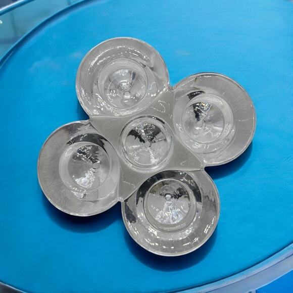 Modern Crystal Votive Candle Holder–5 Cone Geometric Design–Glass Tealight - Picture 2 of 9